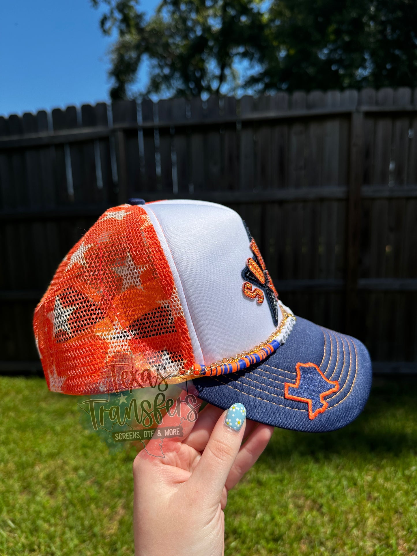 Upside Down Astros *Completed Hat* - Texas Transfers and Designs