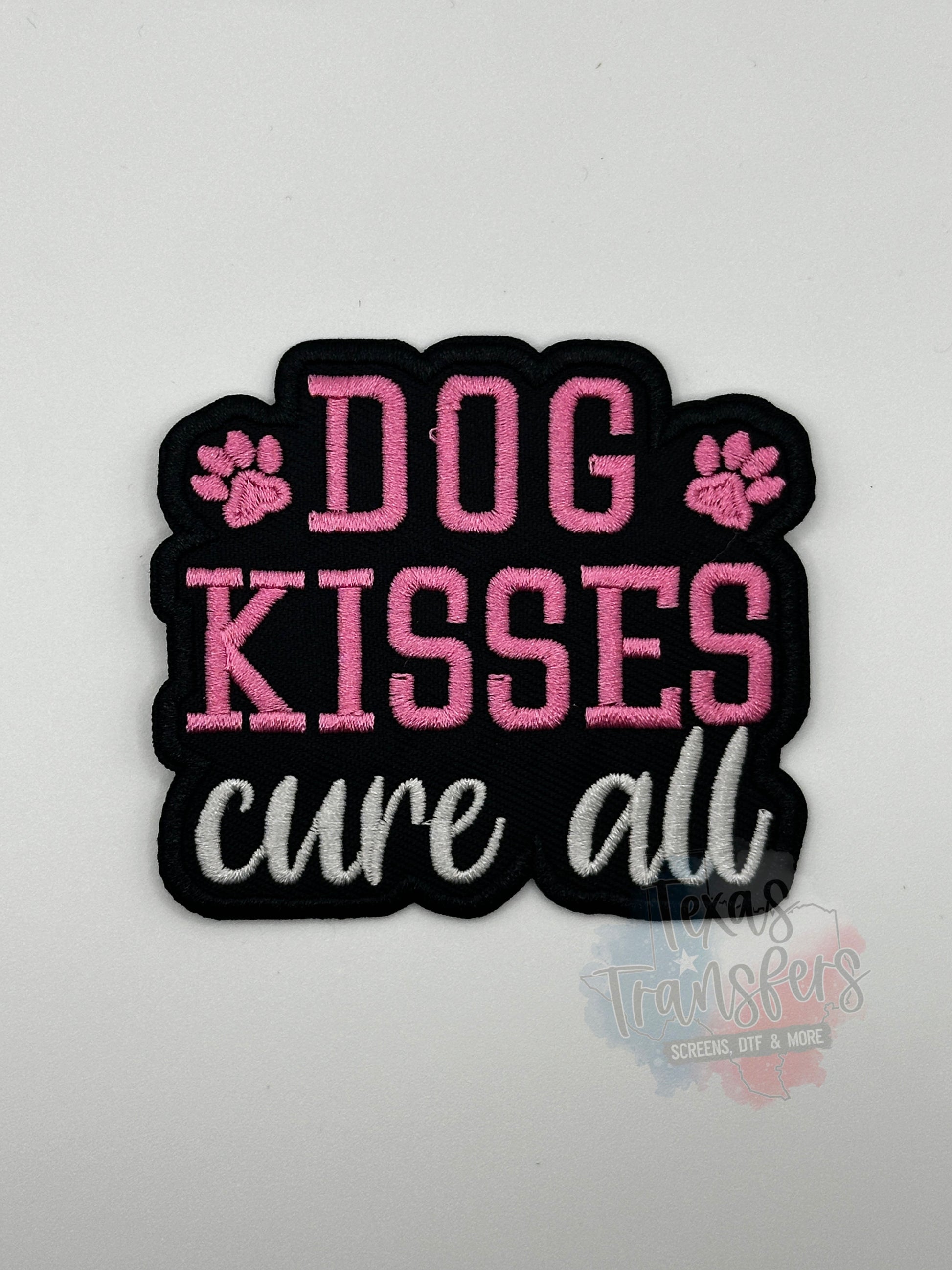 Dog Kisses Cure All Iron-On PATCH - Texas Transfers and Designs