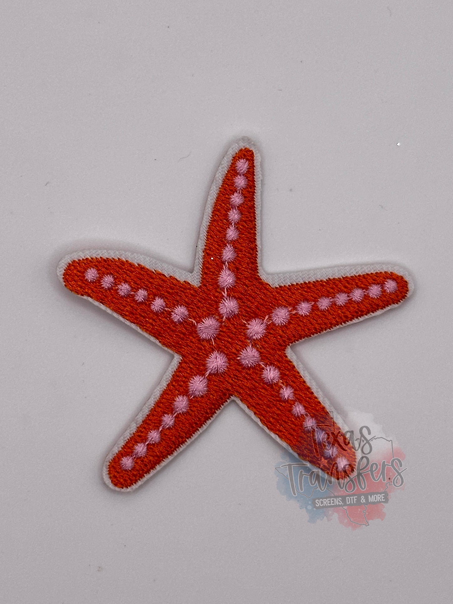 Orange Starfish Iron-On PATCH (Multiple Options)