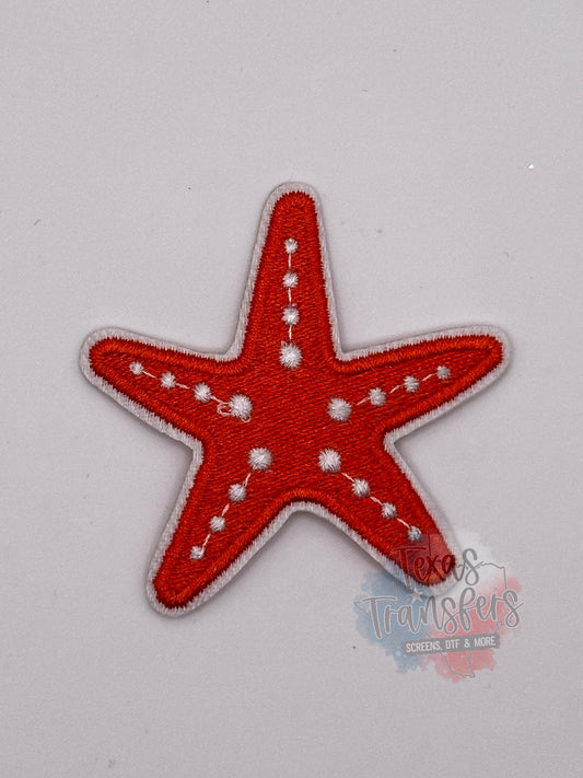 Orange Starfish Iron-On PATCH (Multiple Options)
