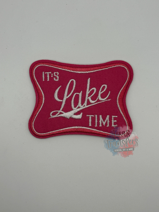 It's Lake Time PINK Iron-On PATCH *DISCONTINUED* - Texas Transfers and Designs