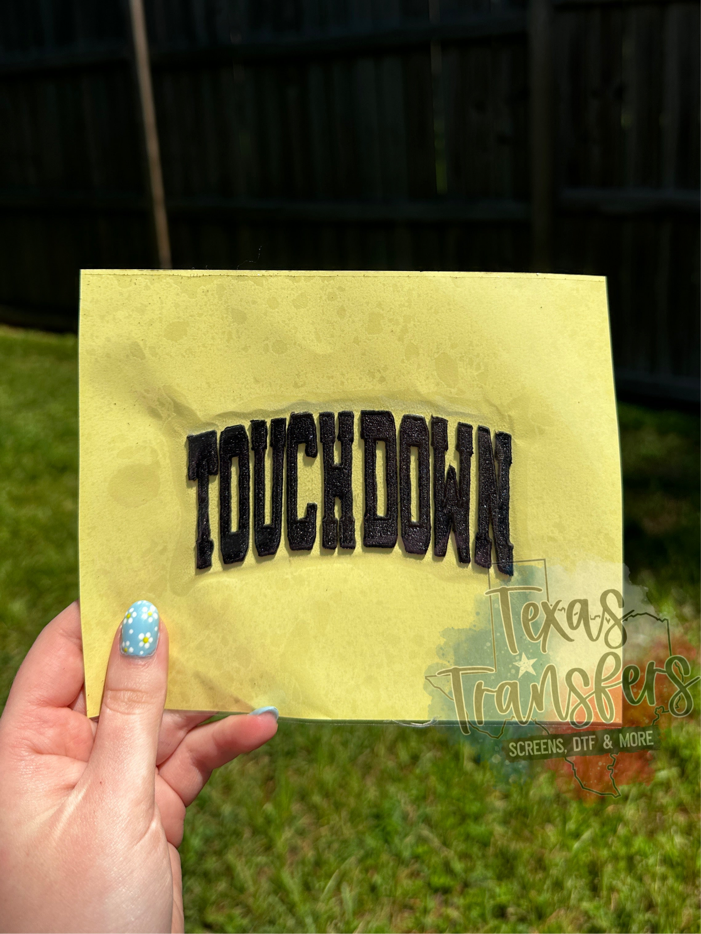 Touchdown Individual (Rhinestone) Iron-On PATCH - Texas Transfers and Designs