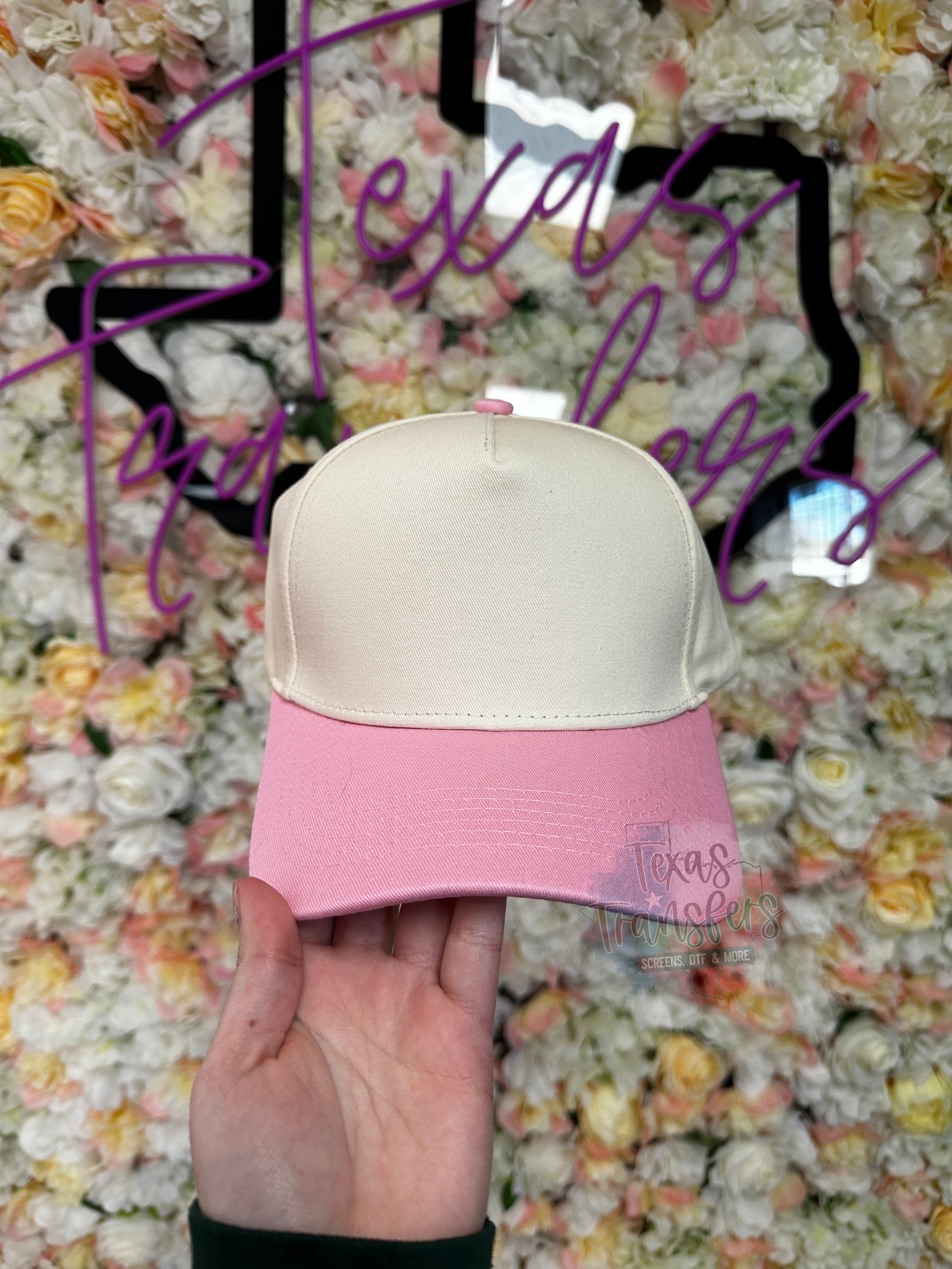 Pink Canvas Brim Blank Hat (Multiple Options) - Texas Transfers and Designs