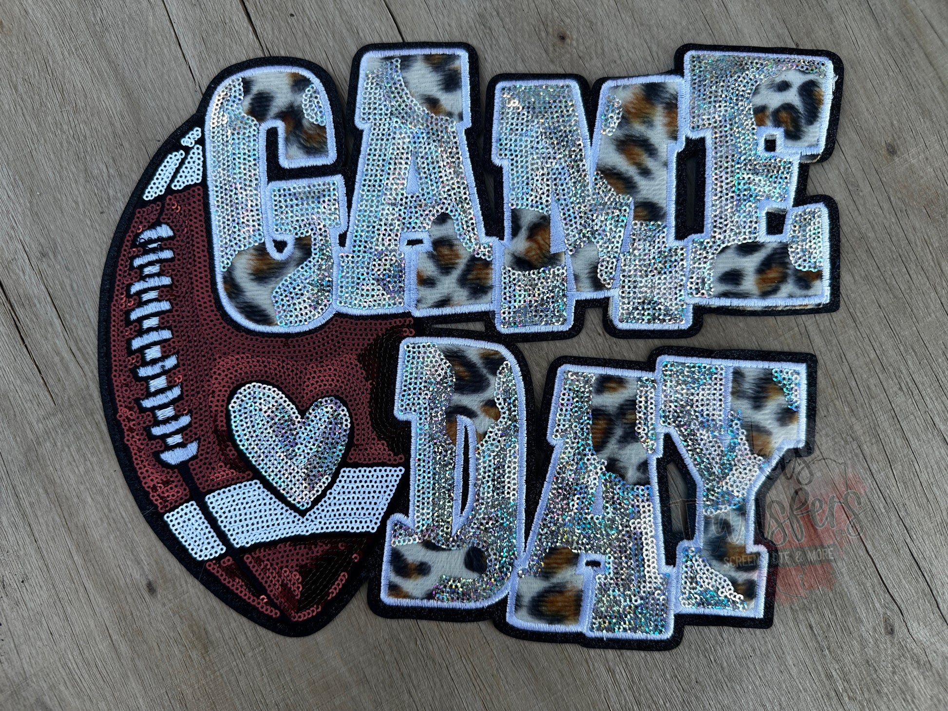 Game Day Football Sequin XL Patches (Multiple Options) - Texas Transfers and Designs