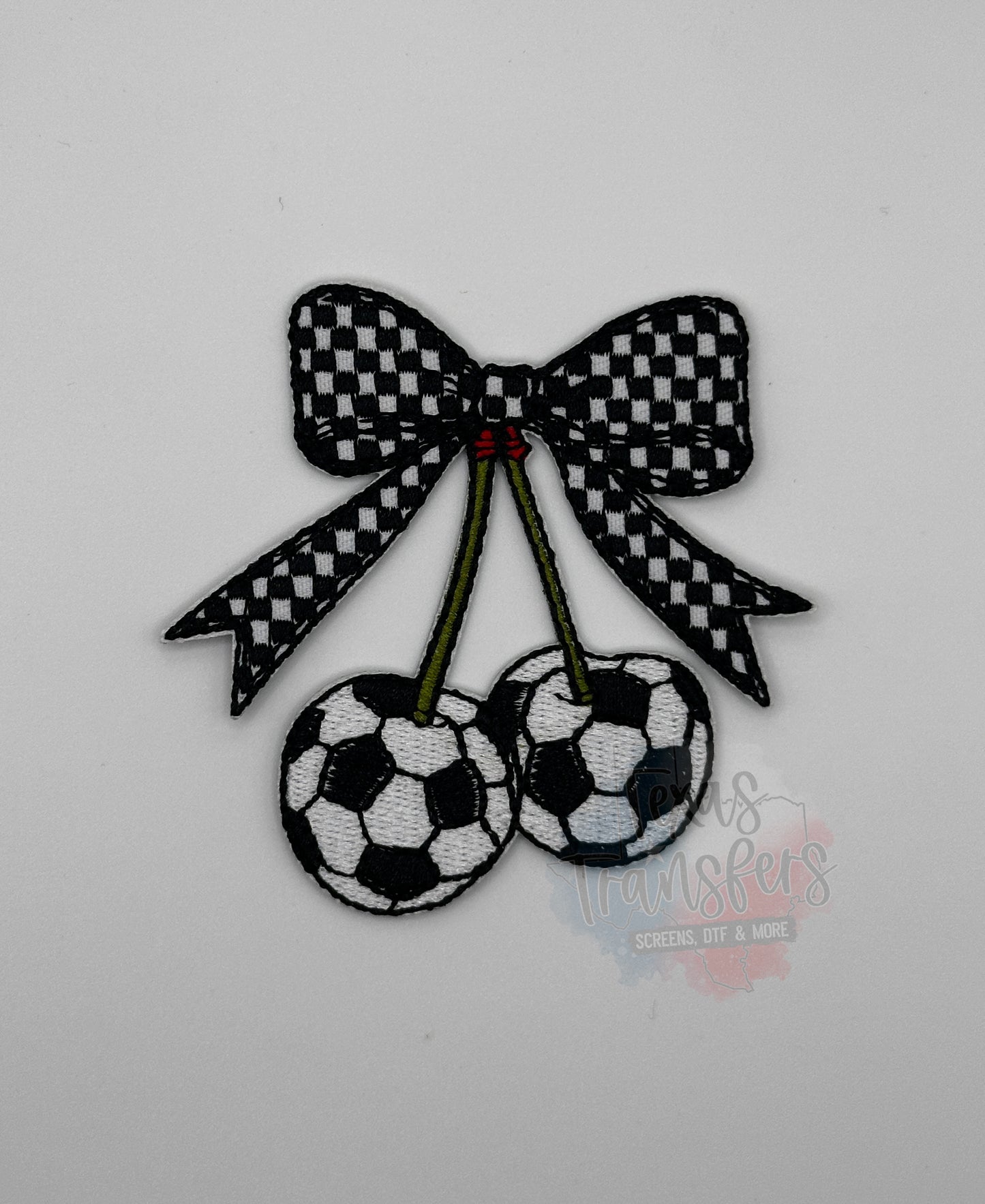 Soccer Cherries Iron-On Patch - Texas Transfers and Designs