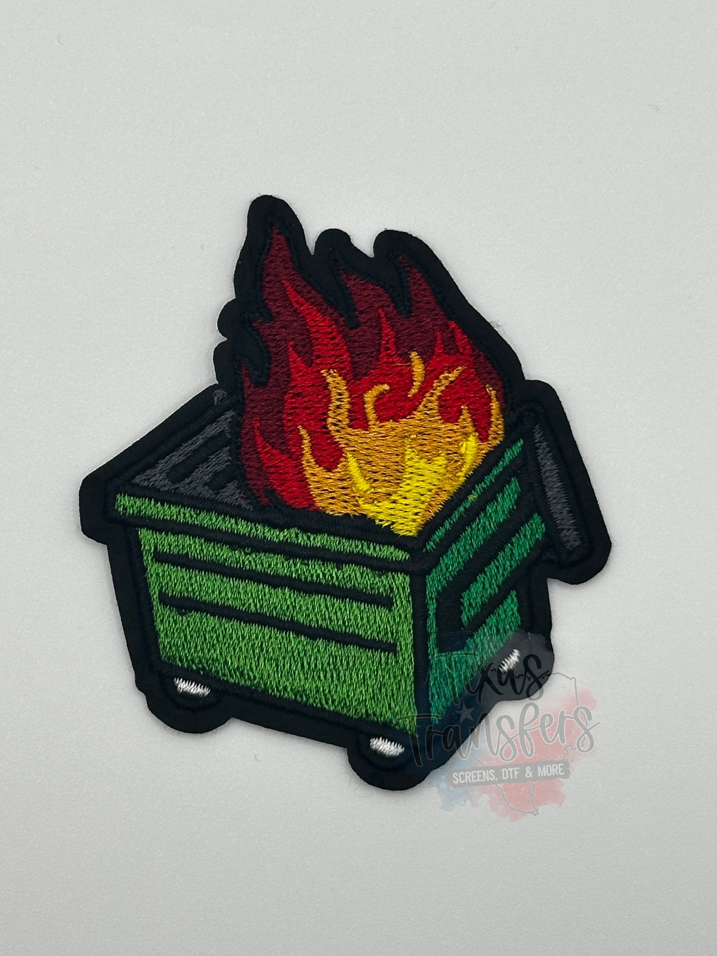 Dumpster Fire Iron-On PATCH - Texas Transfers and Designs