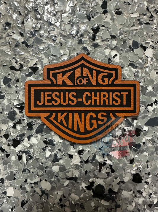 King of Kings Leatherette Iron-On Patch - Texas Transfers and Designs