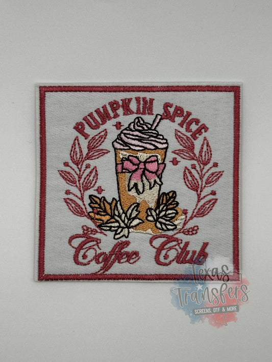Pumpkin Spice Coffee Club Iron-On PATCH - Texas Transfers and Designs
