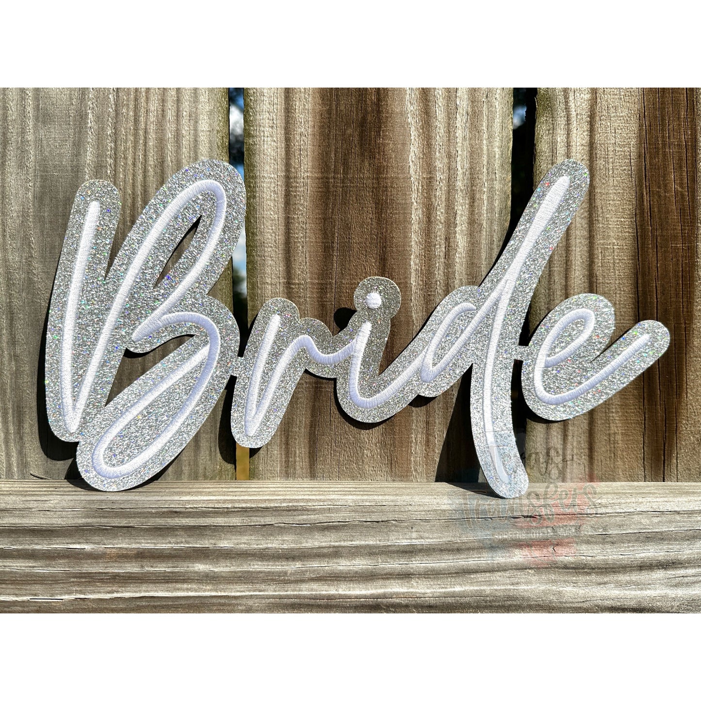 Bride White & Silver XL Iron-On Patch - Texas Transfers and Designs