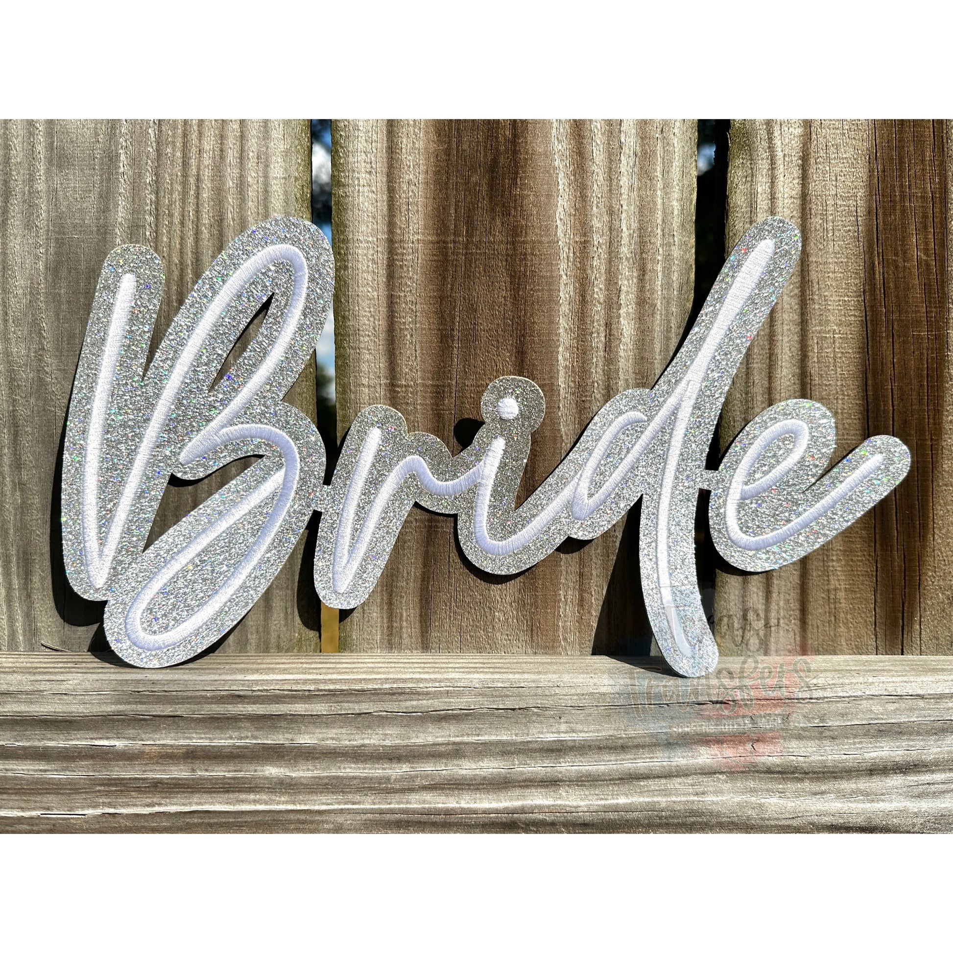 Bride White & Silver XL Iron-On Patch - Texas Transfers and Designs