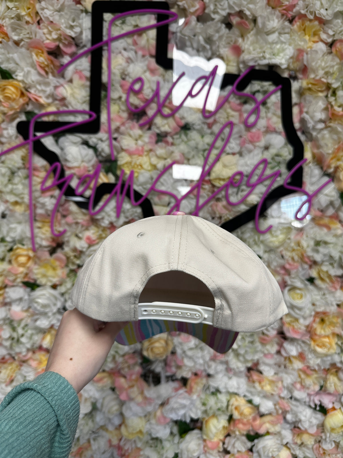 Sherbet Wiggle Striped Brim Canvas Hat