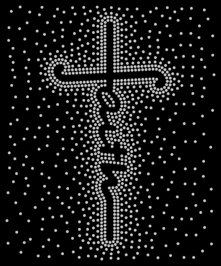 Faith Cross Spangle Transfer