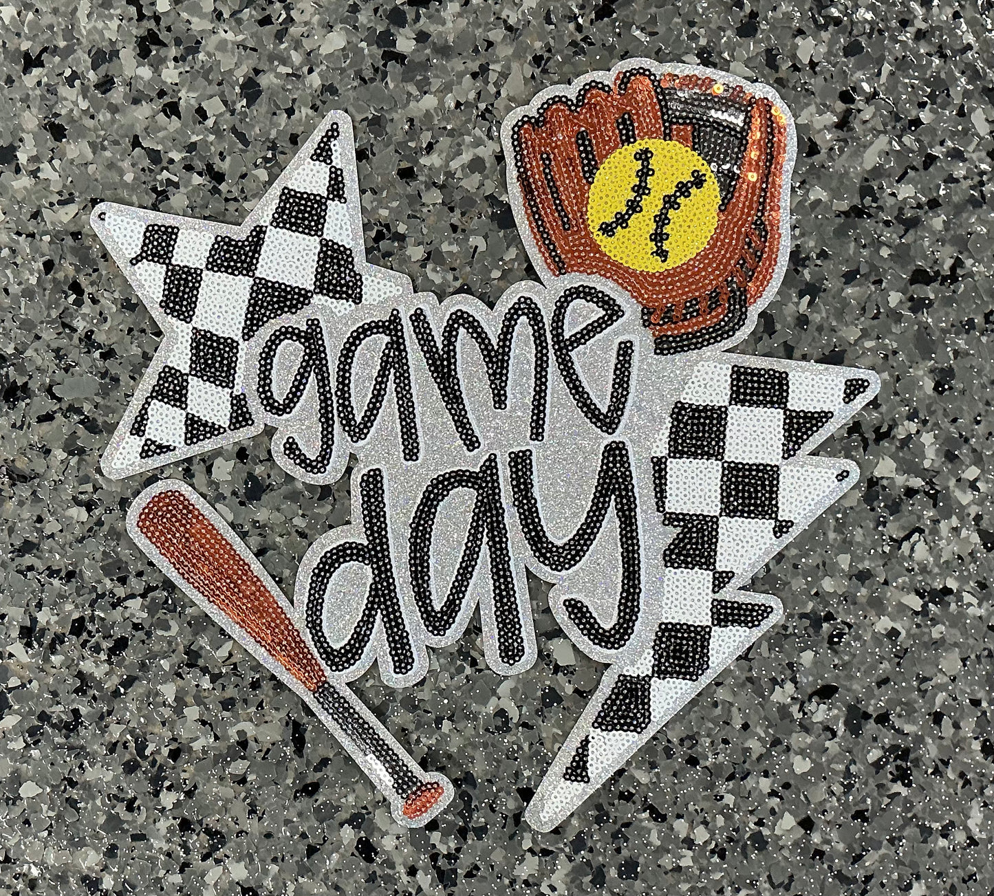 Game Day Sports Sequin/Glitter XL Patches (Multiple Options) - Texas Transfers and Designs
