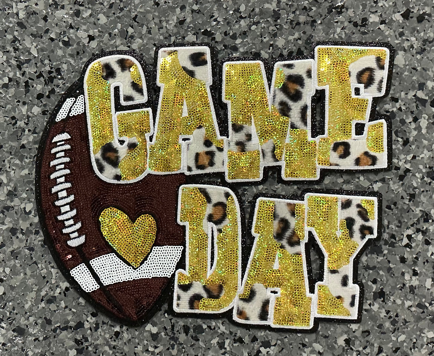Game Day Football Sequin XL Patches (Multiple Options) - Texas Transfers and Designs