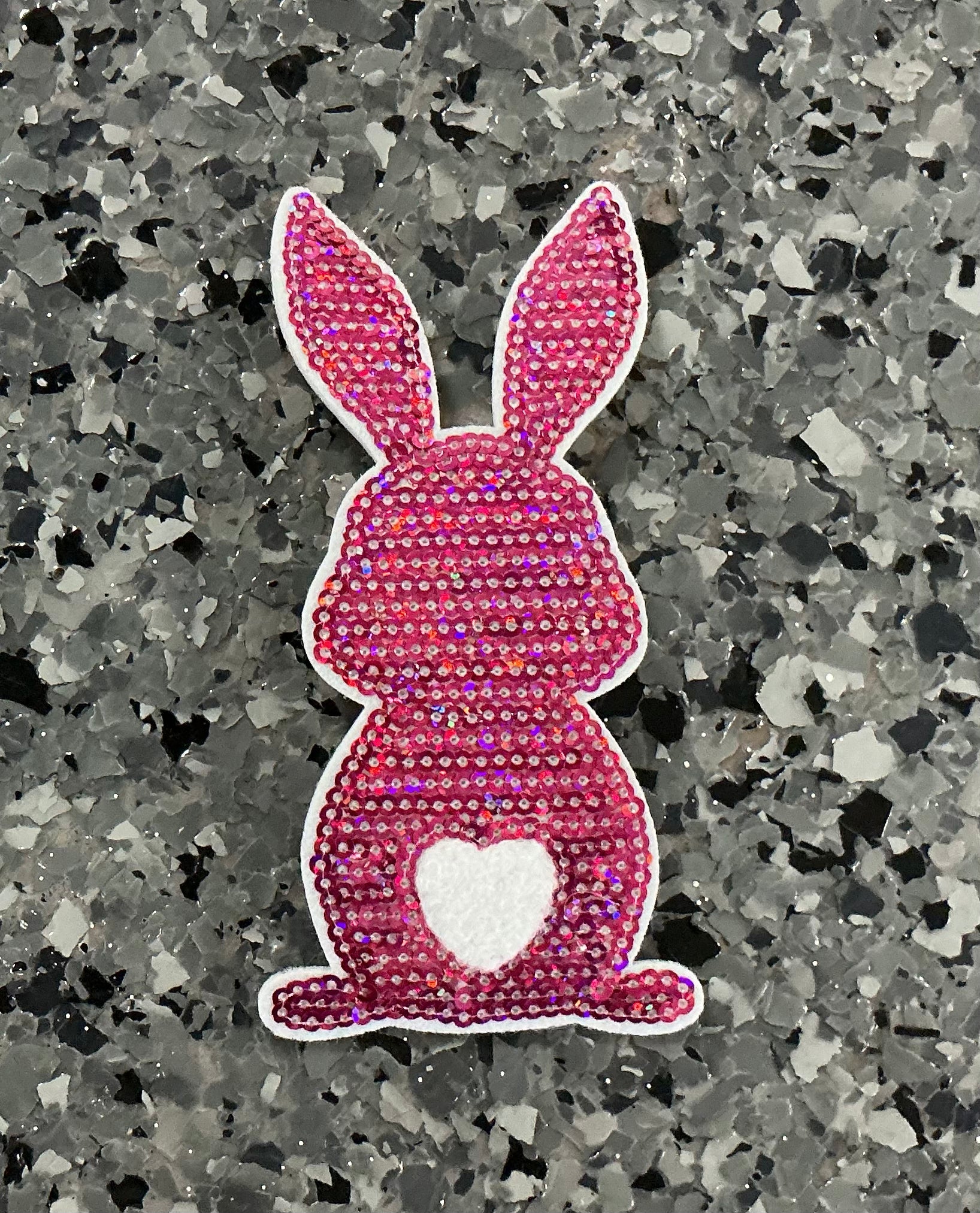 Sequin Bunny Iron-On Patch - Texas Transfers and Designs
