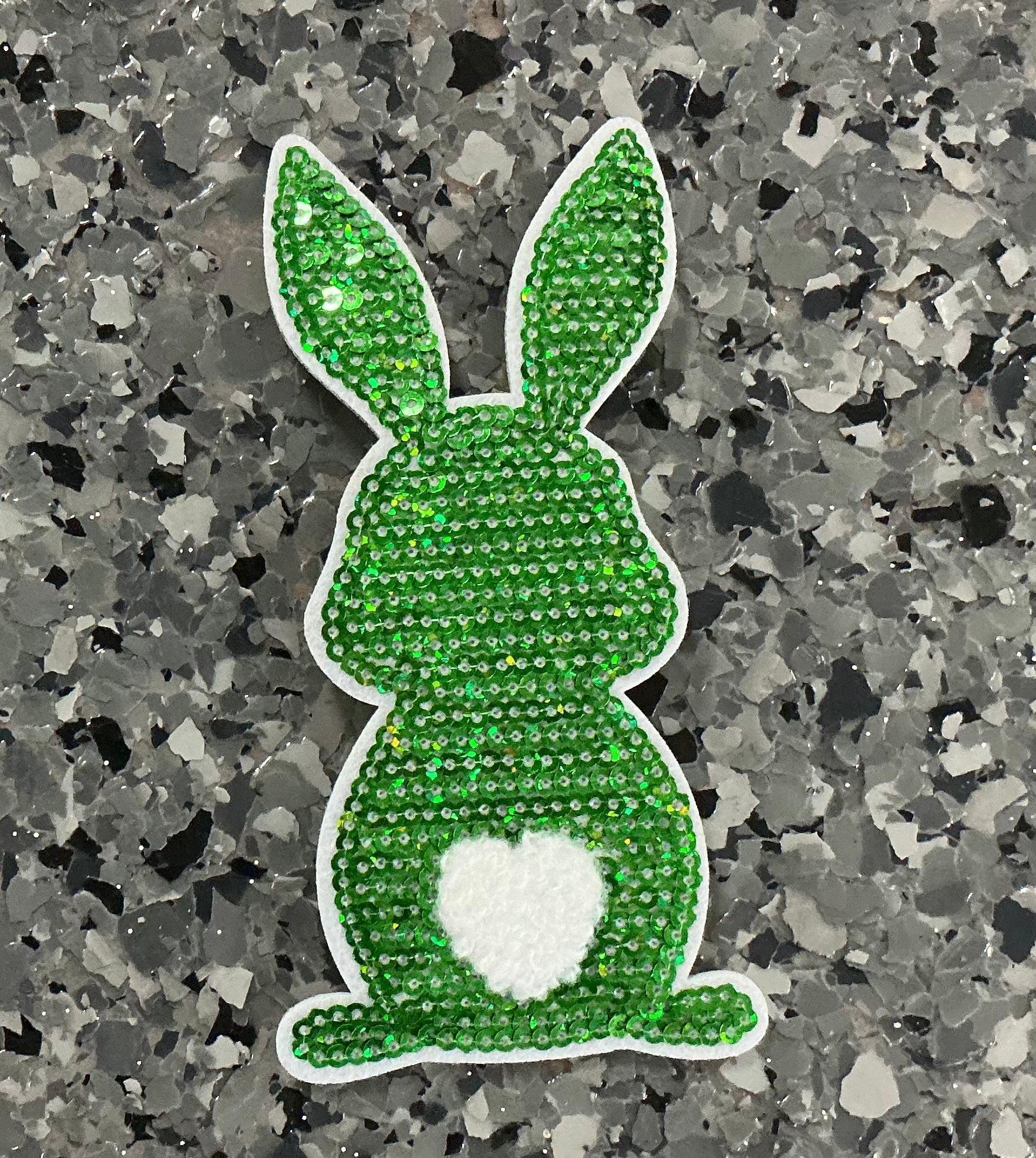 Sequin Bunny Iron-On Patch - Texas Transfers and Designs