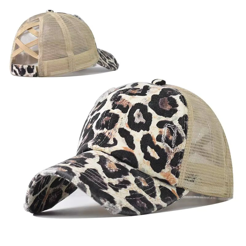 Criss Cross Blank Ponytail Hat