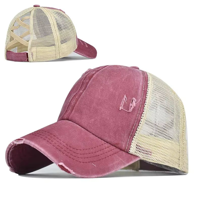 Criss Cross Blank Ponytail Hat - Texas Transfers and Designs