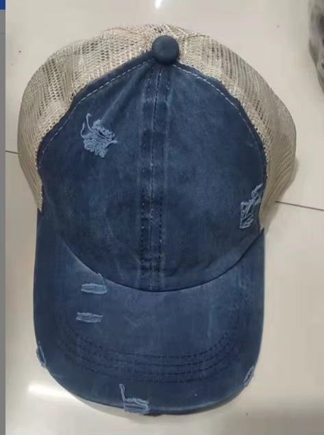 Criss Cross Blank Ponytail Hat - Texas Transfers and Designs