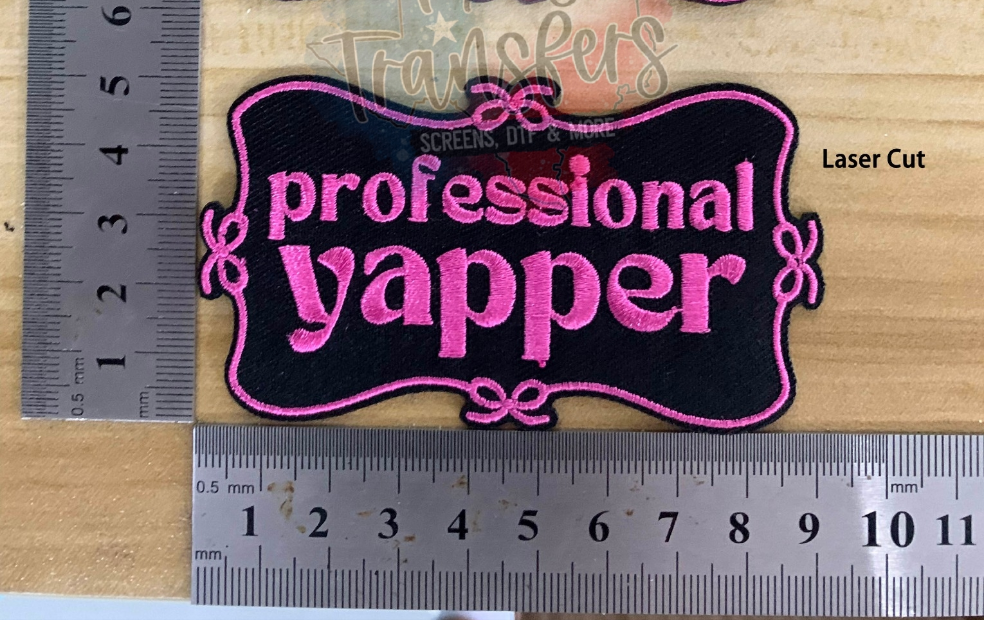 Yapper Sign Professional Yapper Iron-On PATCH - Texas Transfers and Designs