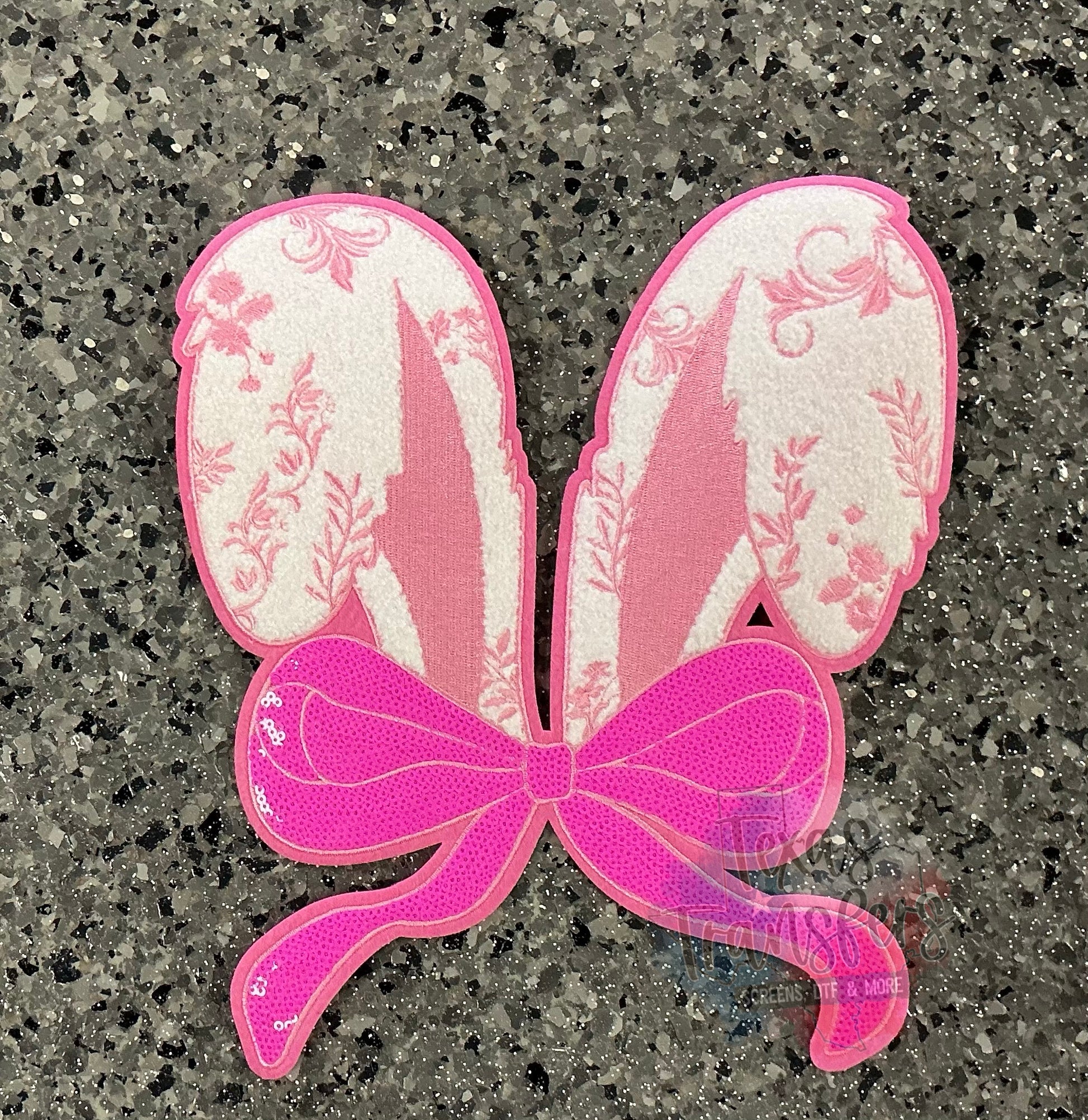Bunny Ears Bow XL Iron-On Patch - Texas Transfers and Designs
