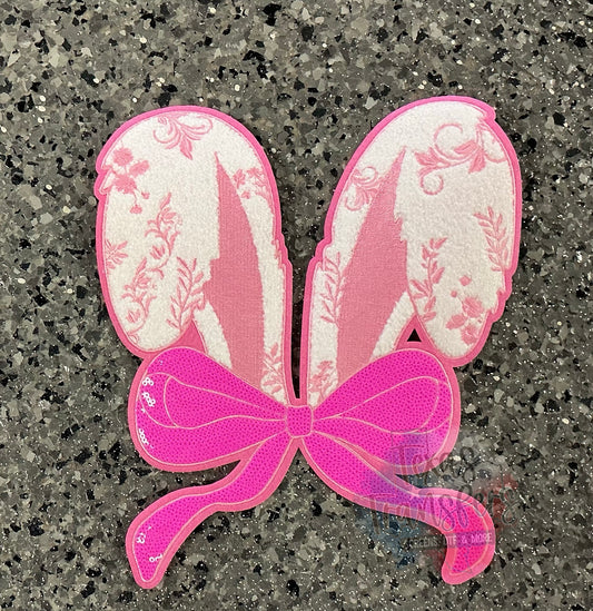 Bunny Ears Bow XL Iron-On Patch - Texas Transfers and Designs