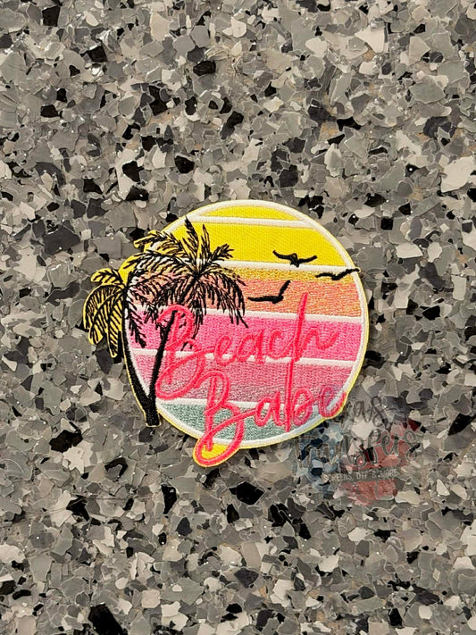 Beach Babe Pink Sunset Iron-On Patch - Texas Transfers and Designs