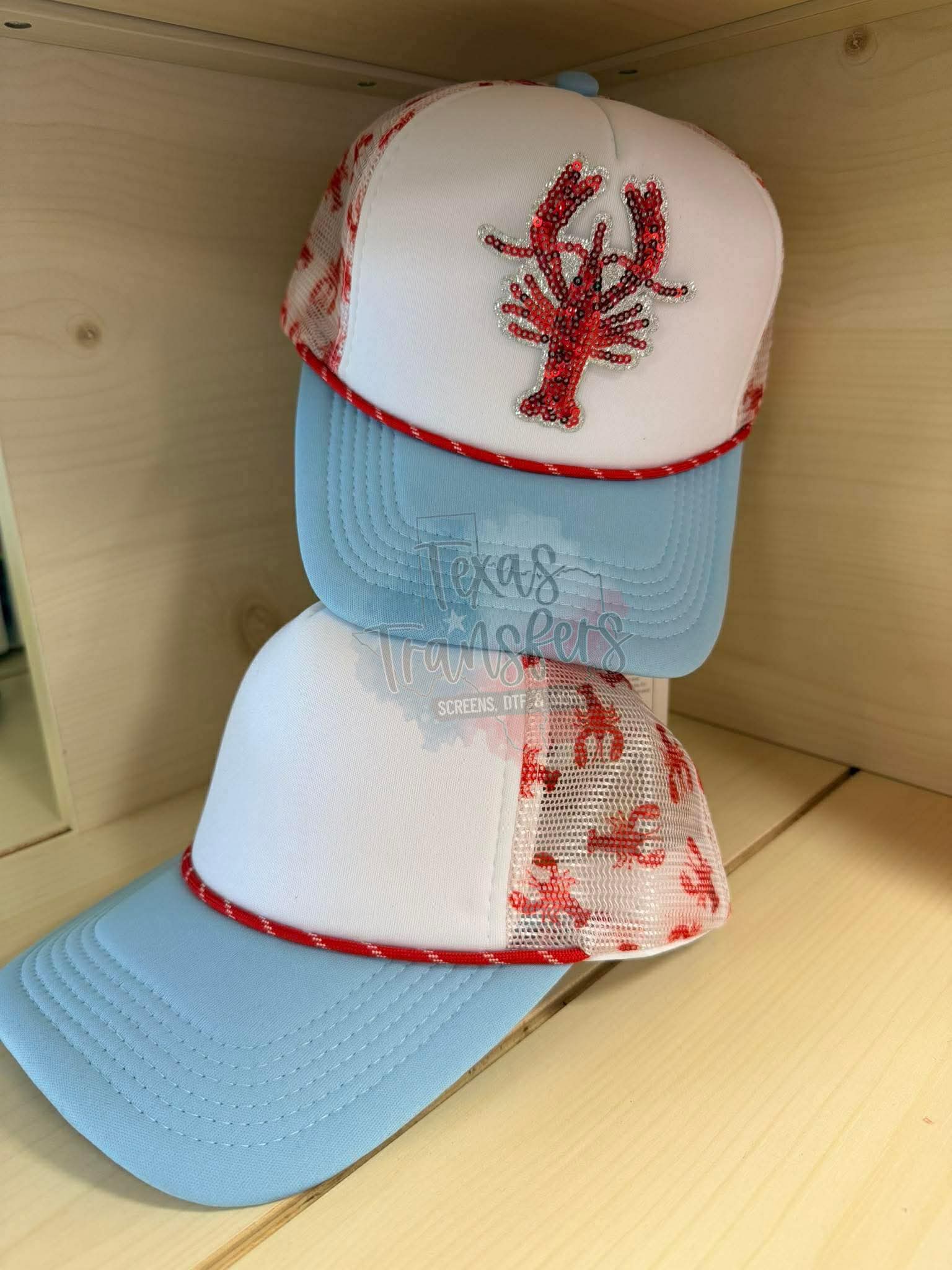 Crawfish Trucker Hat - Texas Transfers and Designs