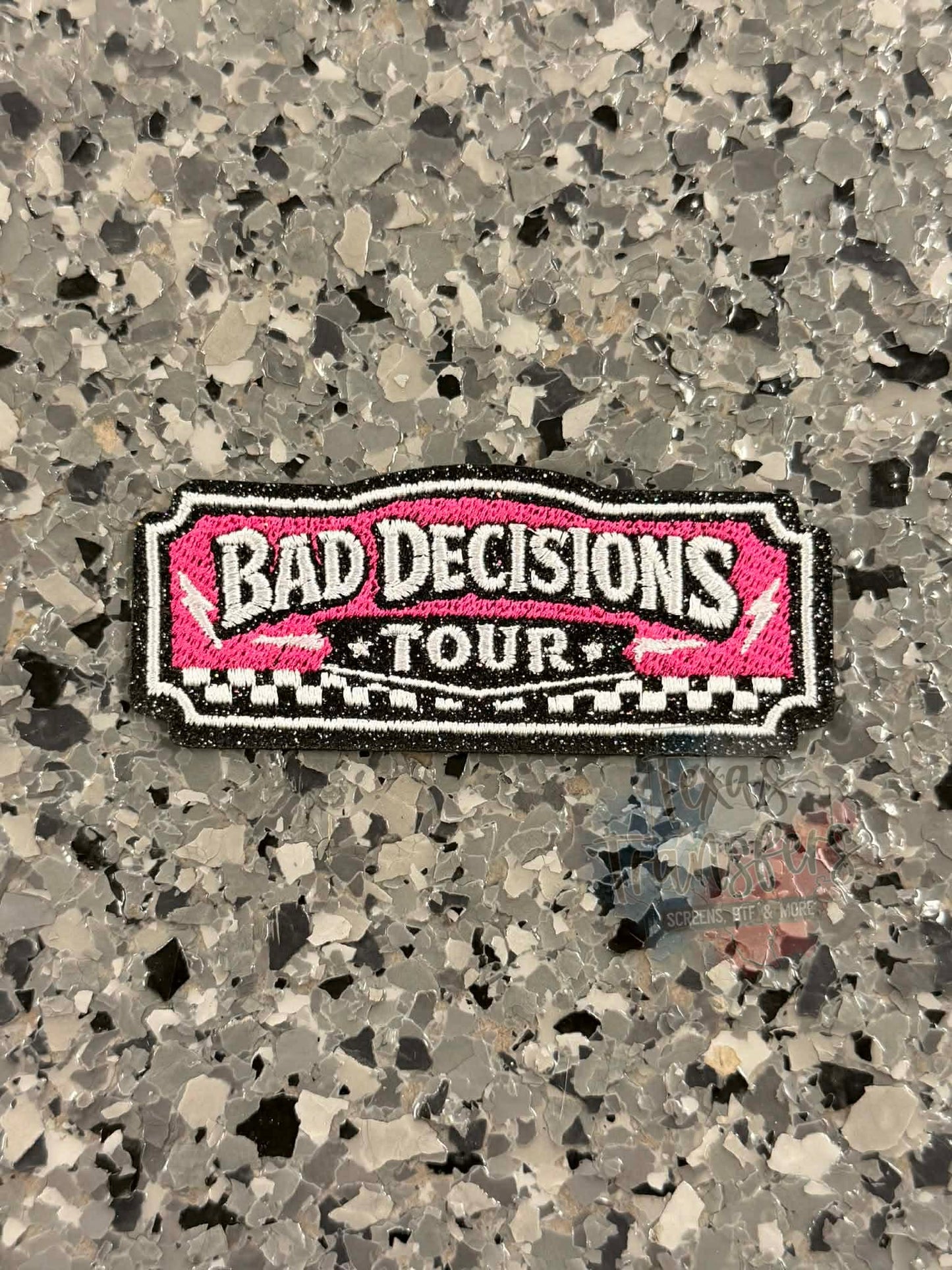 Bad Decisions Tour Iron-On Patch - Texas Transfers and Designs