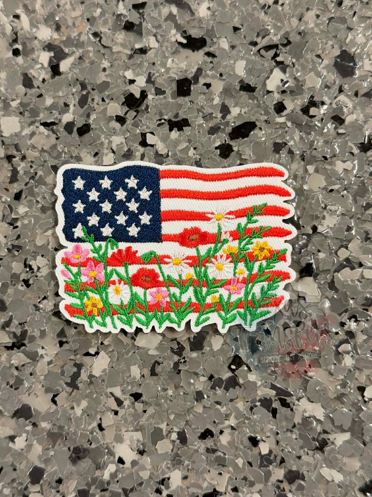 America in Bloom Iron-On Patch - Texas Transfers and Designs