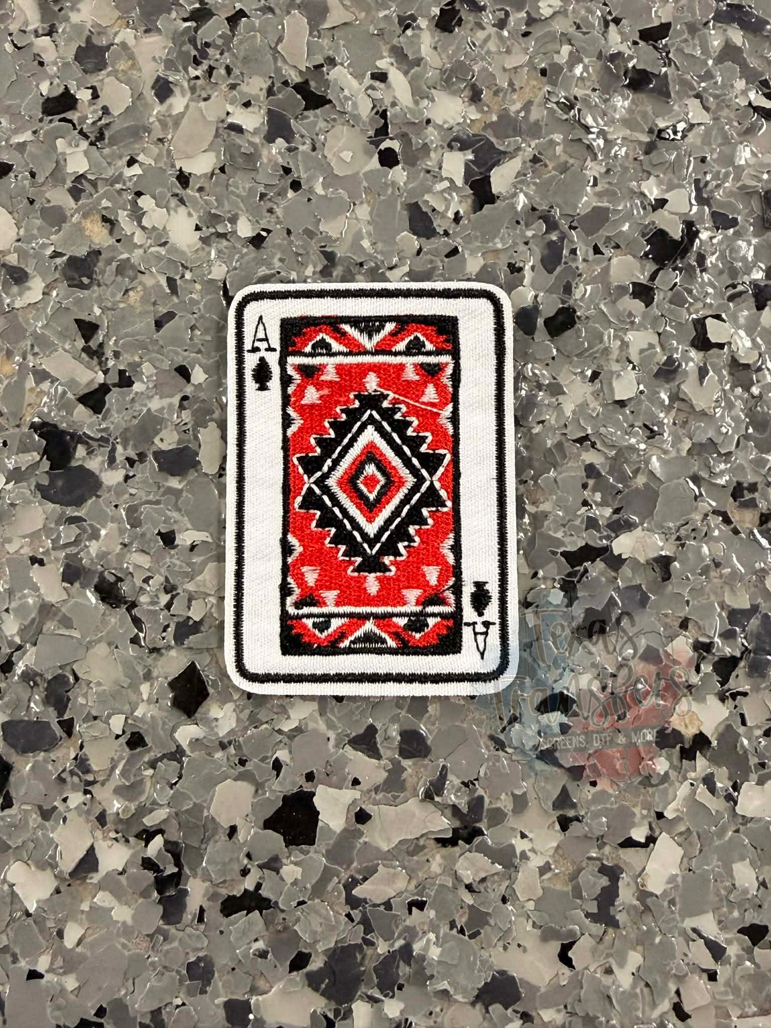 Aztec Playing Card Iron-On Patch - Texas Transfers and Designs