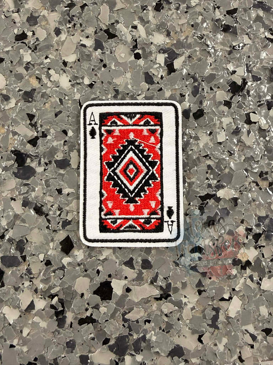 Aztec Playing Card Iron-On Patch - Texas Transfers and Designs