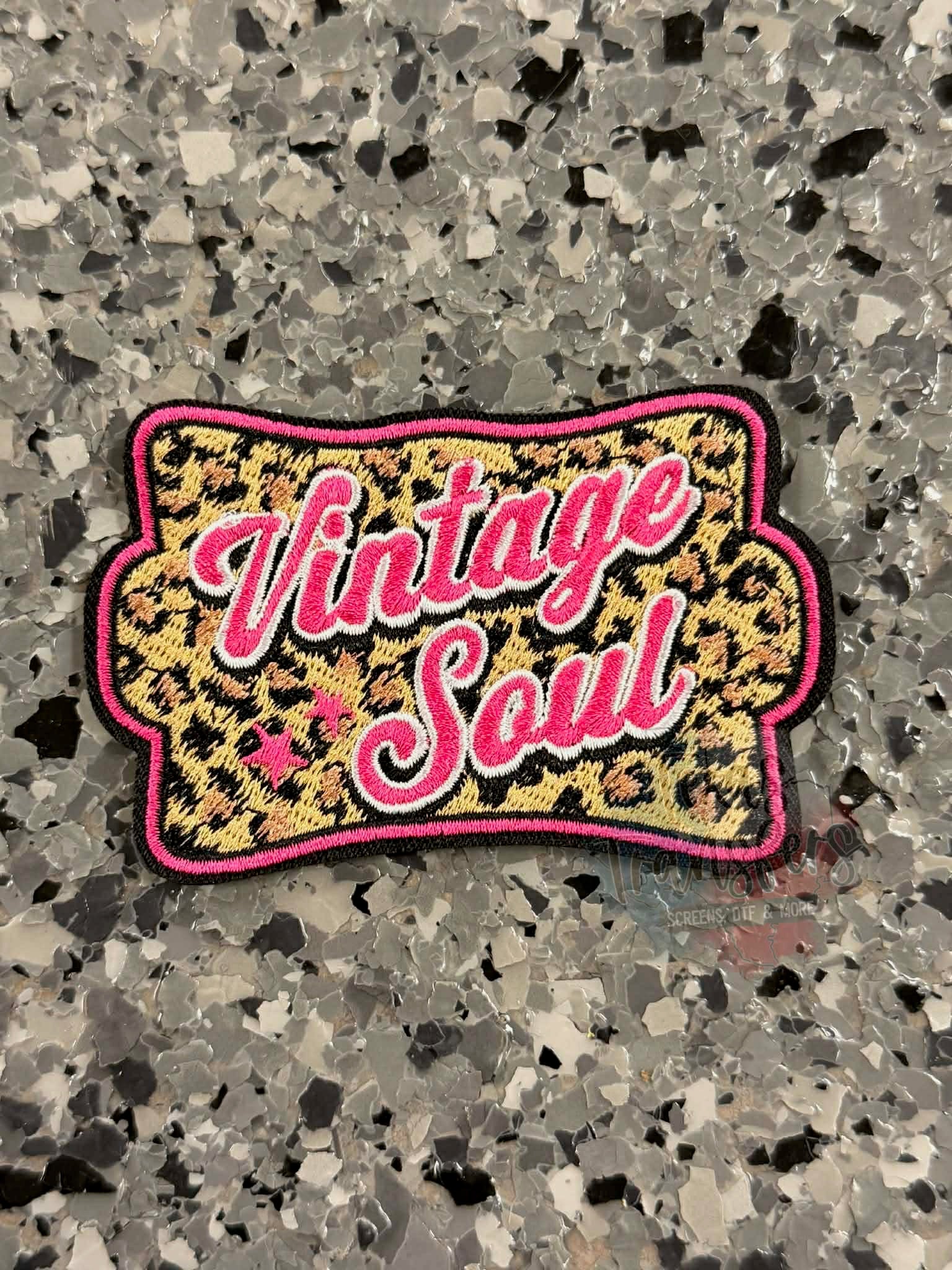 Vintage Soul Pink Leopard Iron-On Patch - Texas Transfers and Designs