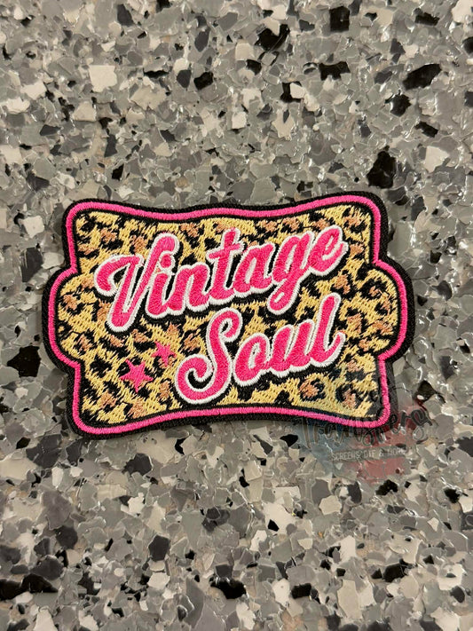 Vintage Soul Pink Leopard Iron-On Patch - Texas Transfers and Designs