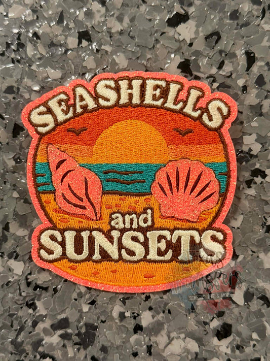 Seashells and Sunsets Iron-On Patch - Texas Transfers and Designs
