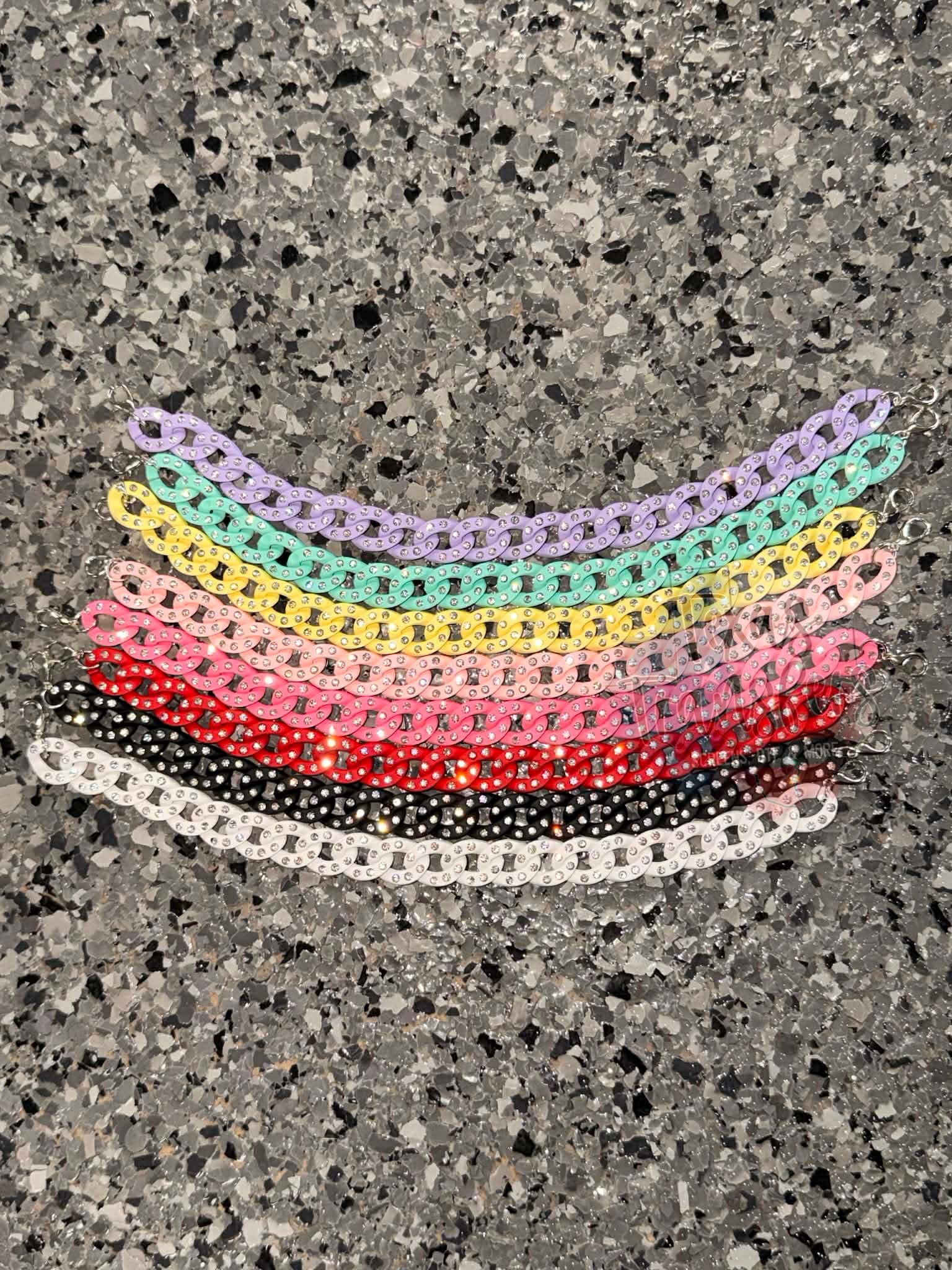 Rhinestone Chainlink Hat Chains ( Multiple Options) - Texas Transfers and Designs