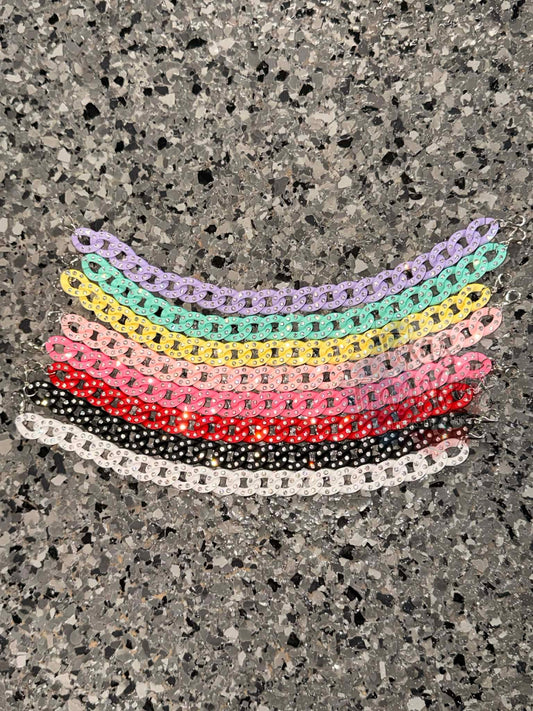 Rhinestone Chainlink Hat Chains ( Multiple Options) - Texas Transfers and Designs