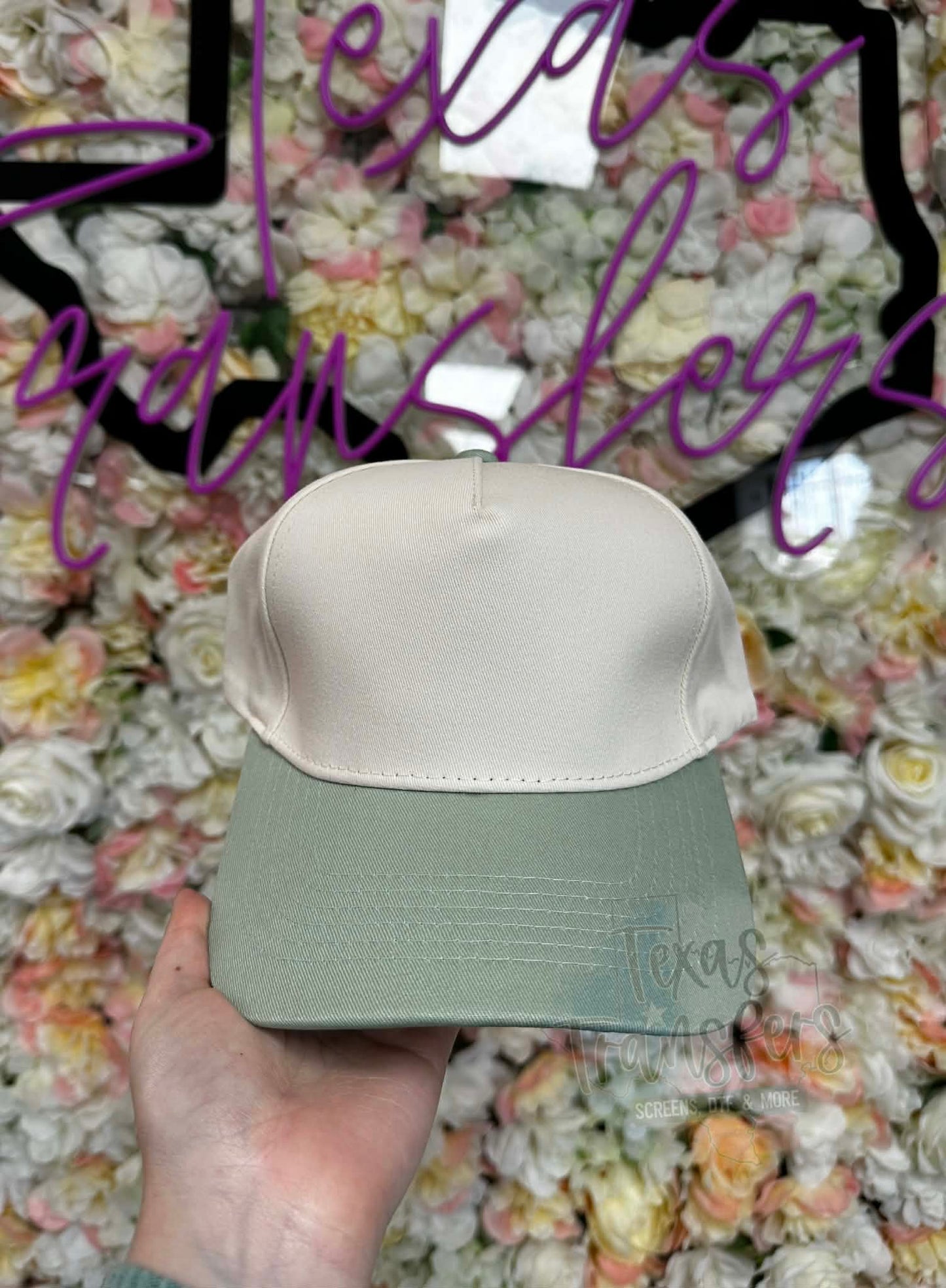 Sage Green Canvas Brim Blank Hat - Texas Transfers and Designs