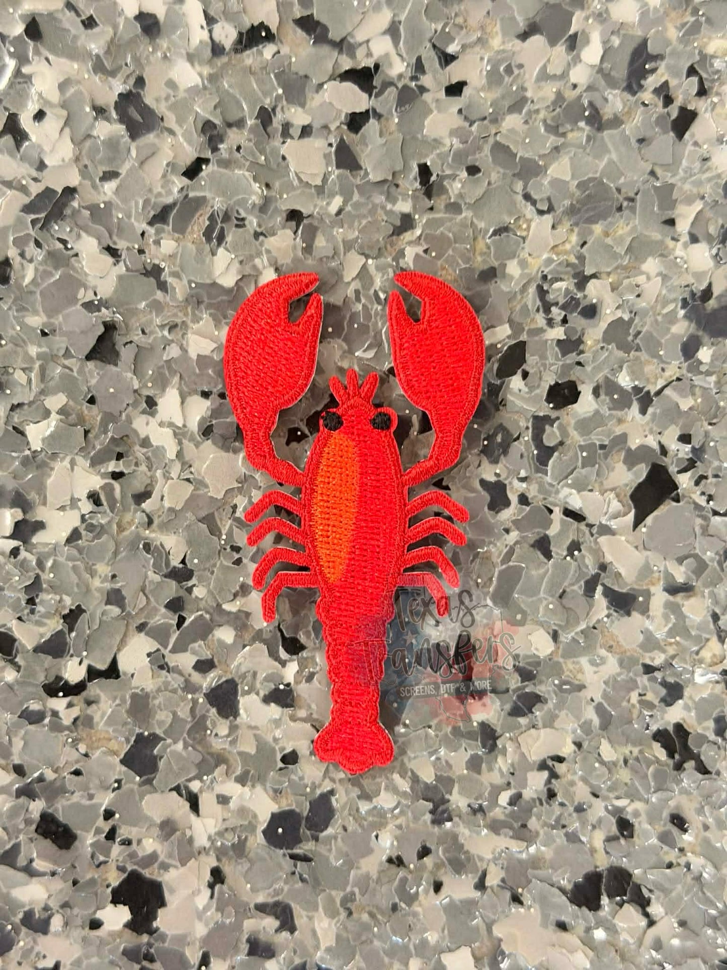 Crawfish Embroidered Iron-On Patch - Texas Transfers and Designs