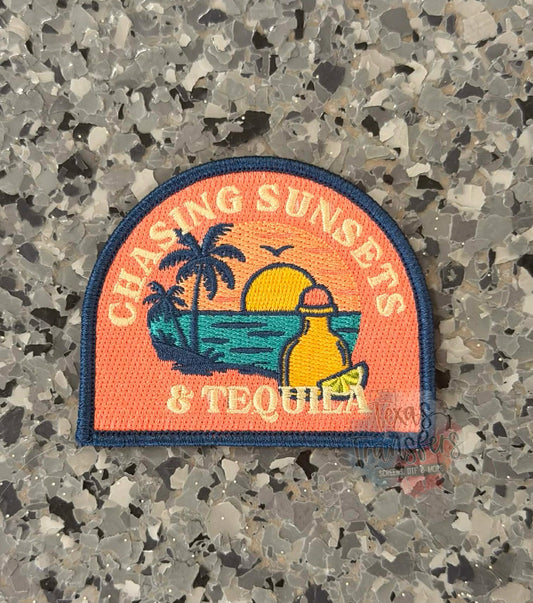 Chasing Sunsets and Tequila Iron-On Patch