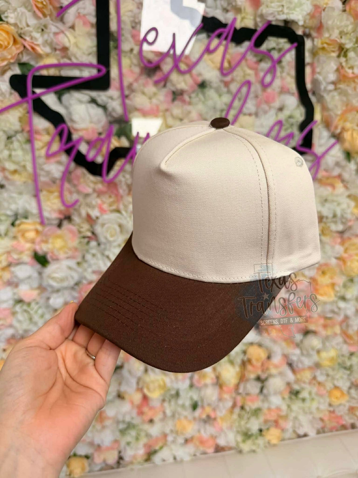 Chocolate Brown Brim Canvas Hat - Texas Transfers and Designs