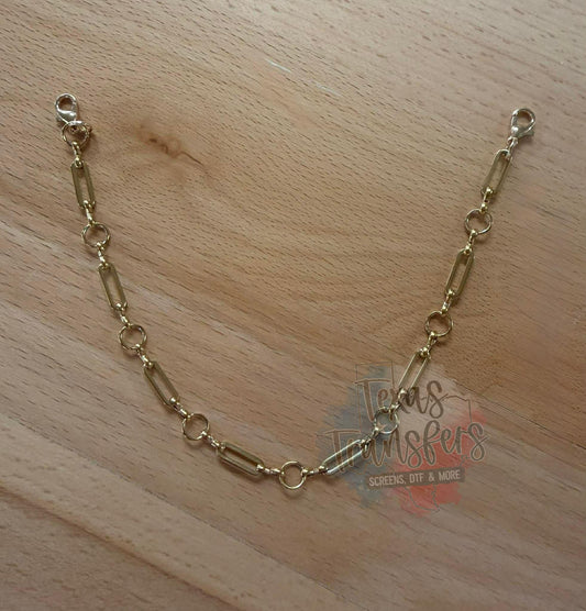 Gold Circle/Chain Link Hat Chain - Texas Transfers and Designs