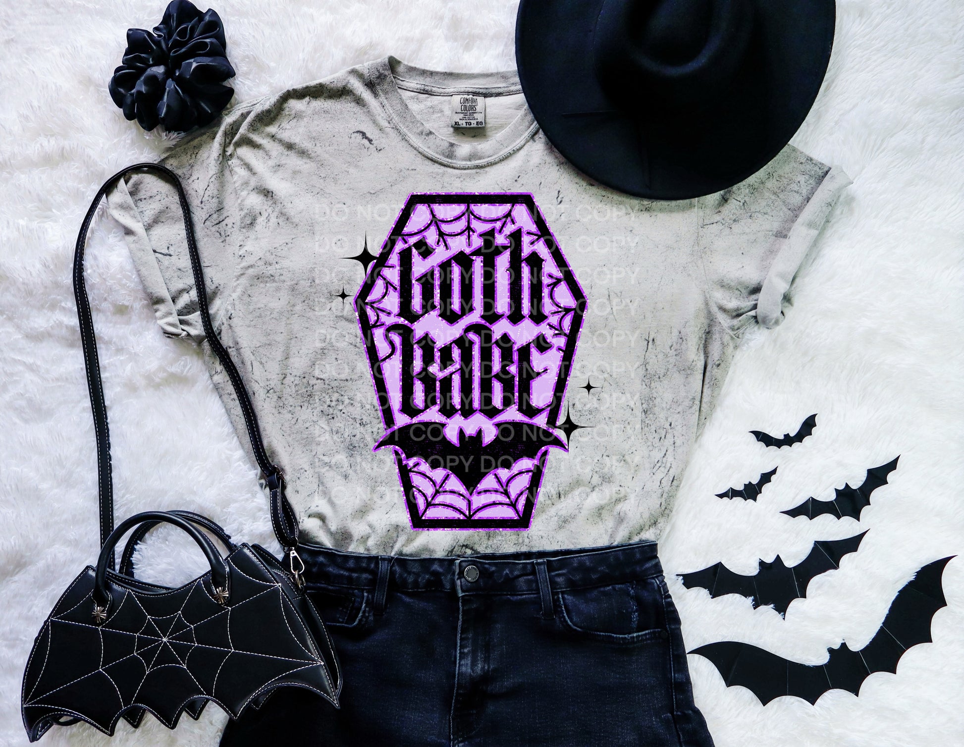 Goth Babe/Coffin DTF - Texas Transfers and Designs