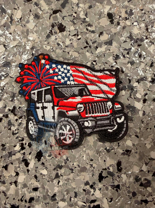 USA Jeep Iron-On Patch - Texas Transfers and Designs
