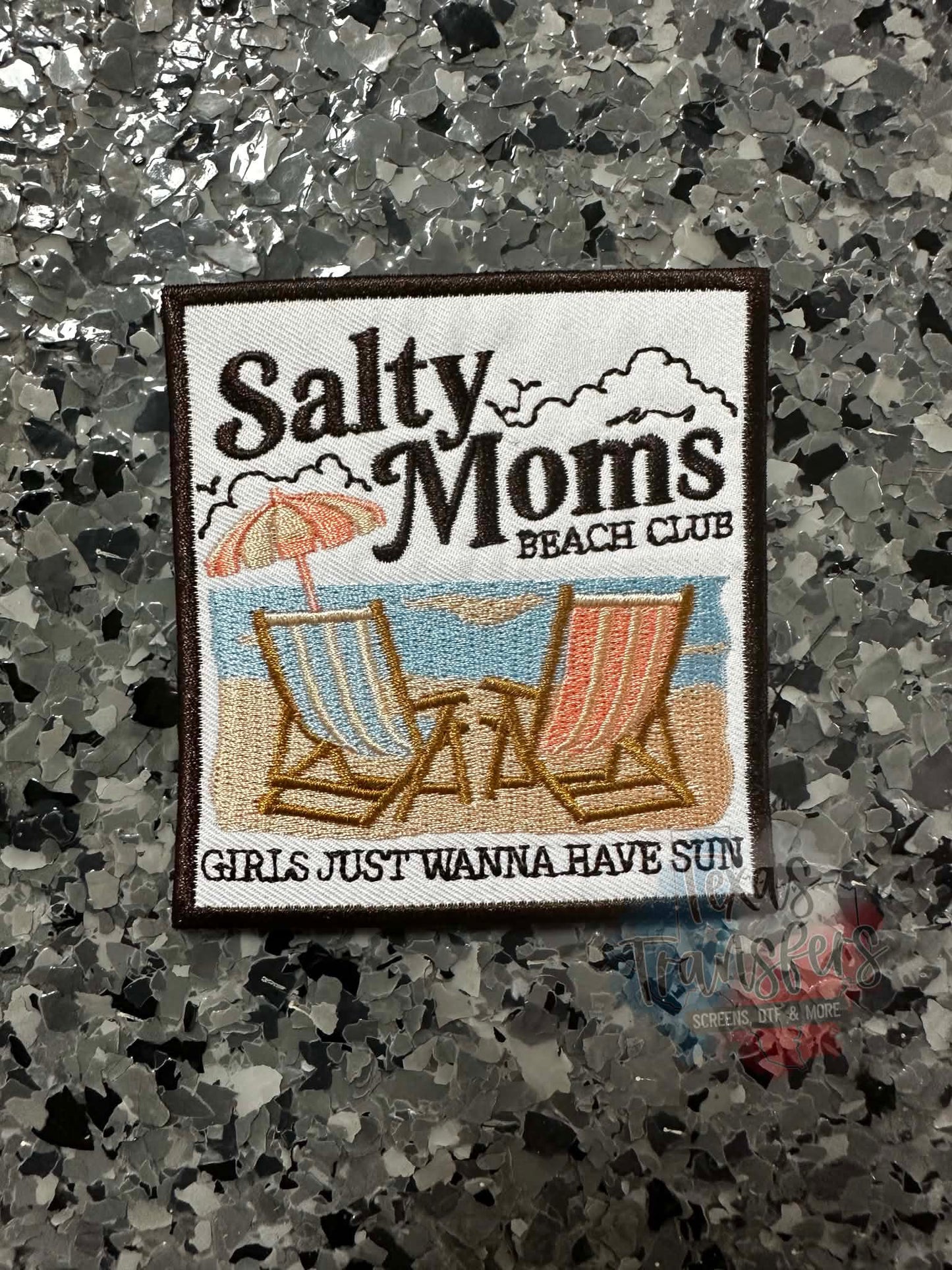 Salty Moms Beach Club Iron-On Patch - Texas Transfers and Designs