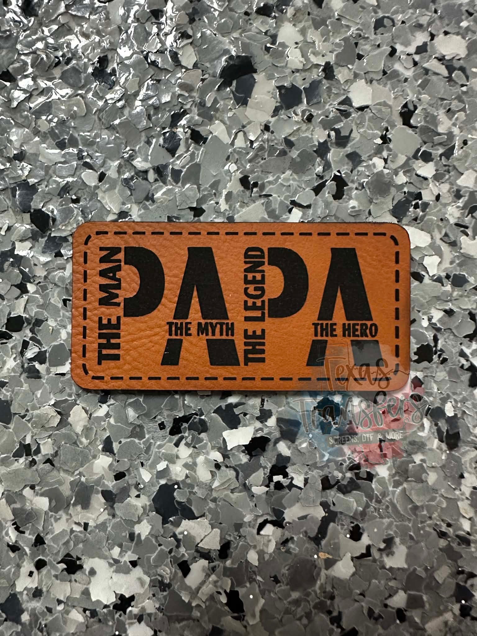 Papa Leatherette Iron-On Patch - Texas Transfers and Designs