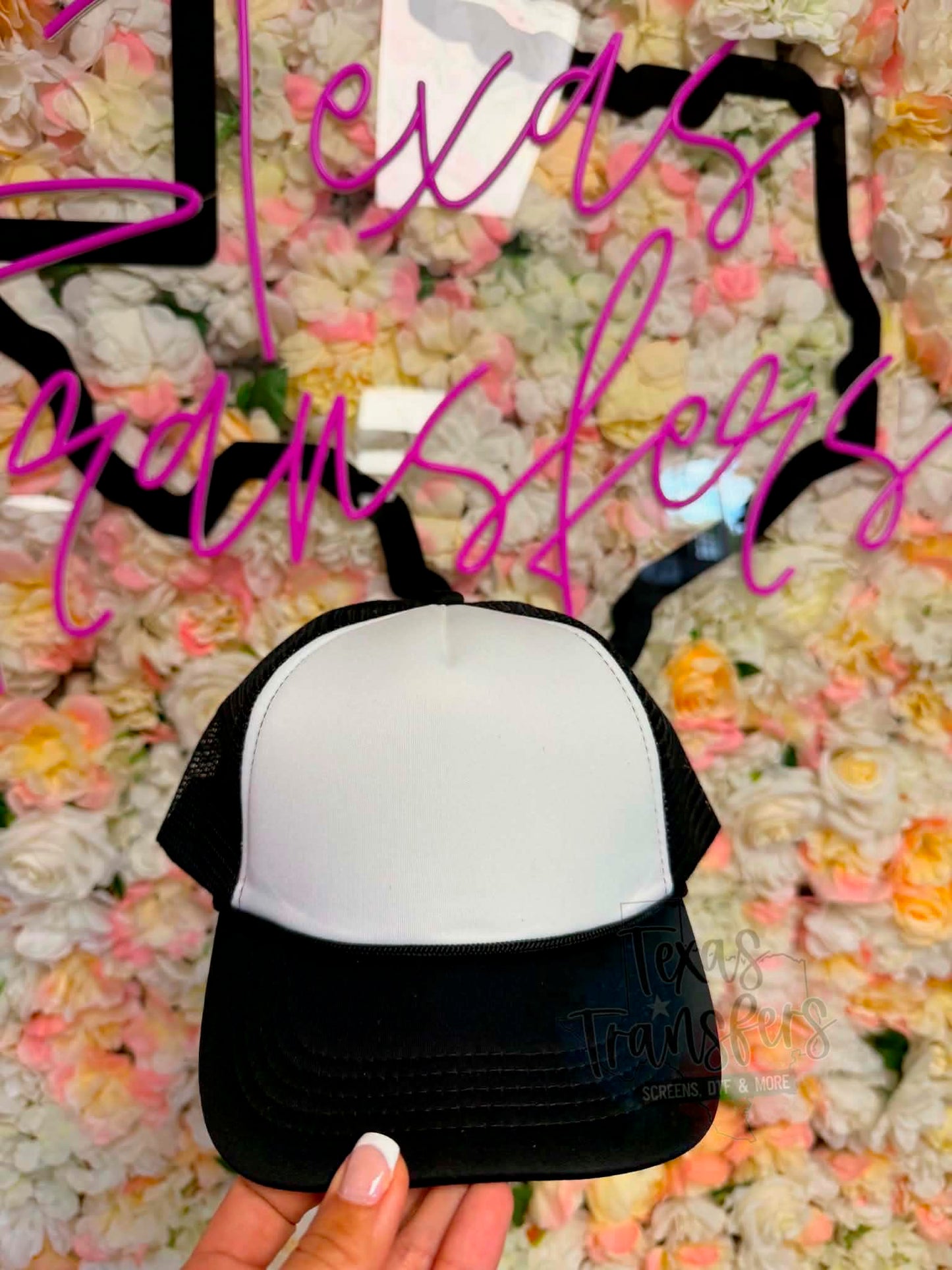 Black Brim Trucker Hats - Texas Transfers and Designs