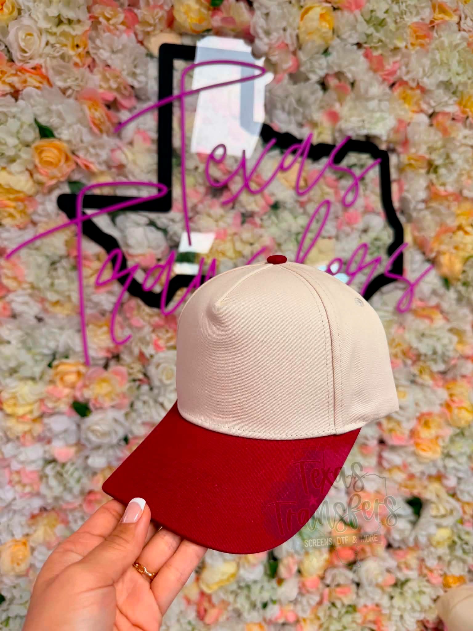 Maroon Brim Canvas Hat - Texas Transfers and Designs