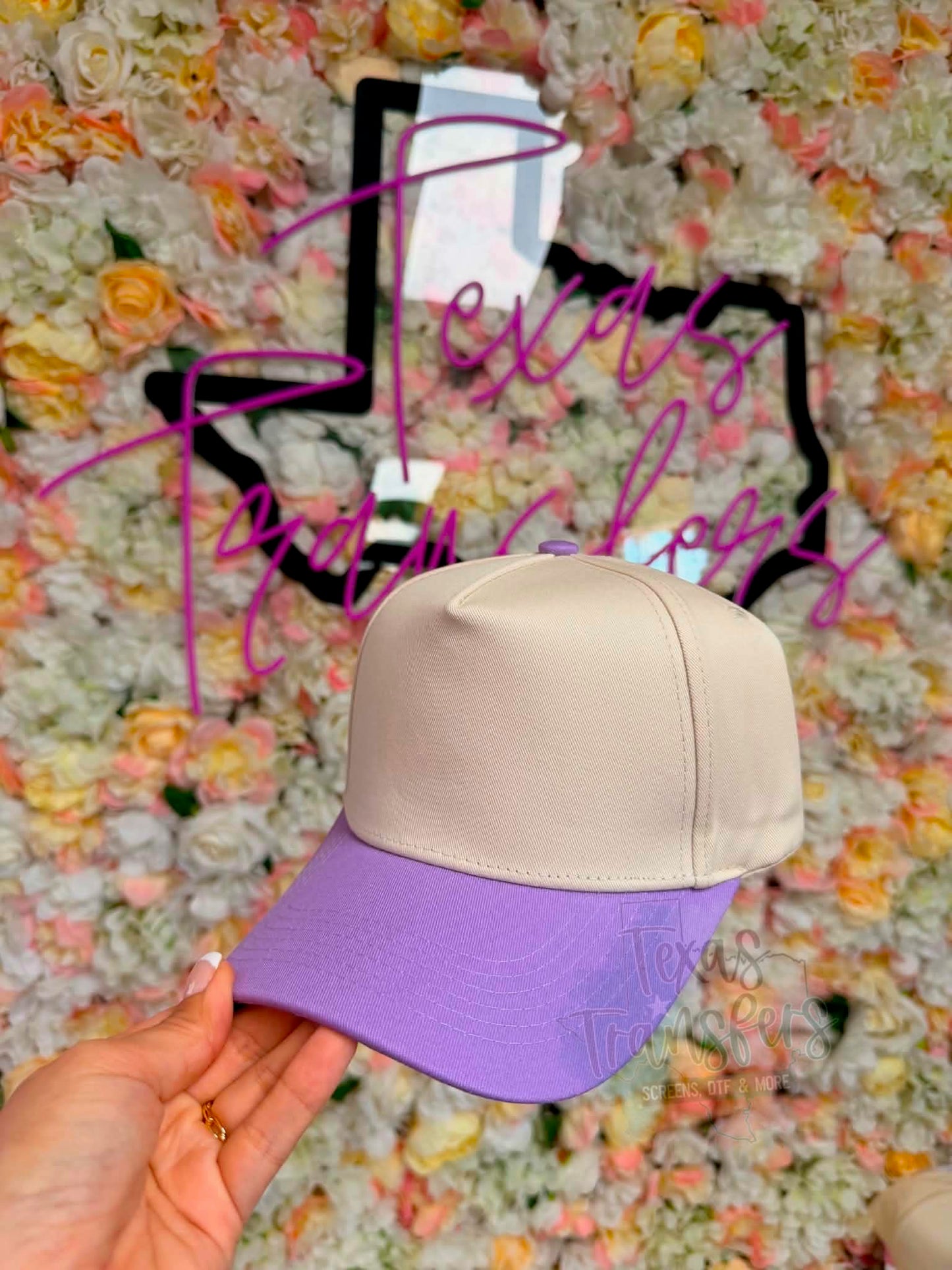 Lavender Brim Canvas Hat - Texas Transfers and Designs