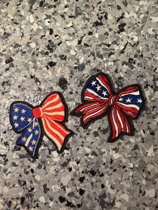 Flag Bow Iron-On Patch (Multiple Options)